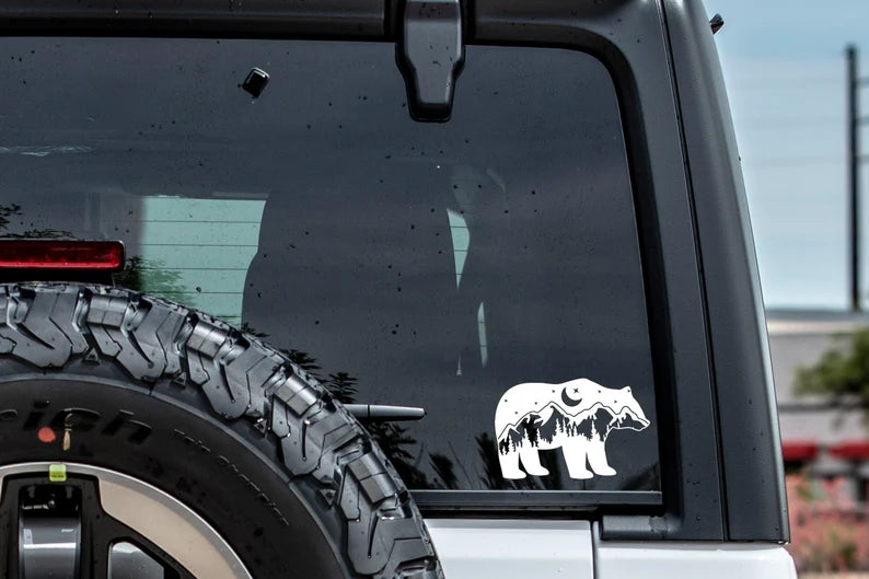 Scenic Mountain Animals Vinyl Decal Die Cut Vinyl Decal