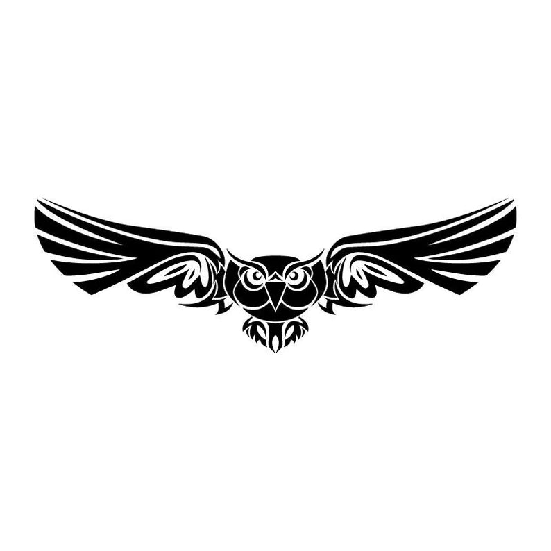Owl Head Motif White Window Sticker for Cars and Motorcycles Die Cut Vinyl Decal