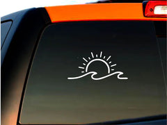 Sun and Wave Beach Decal | Die Cut Vinyl Decal