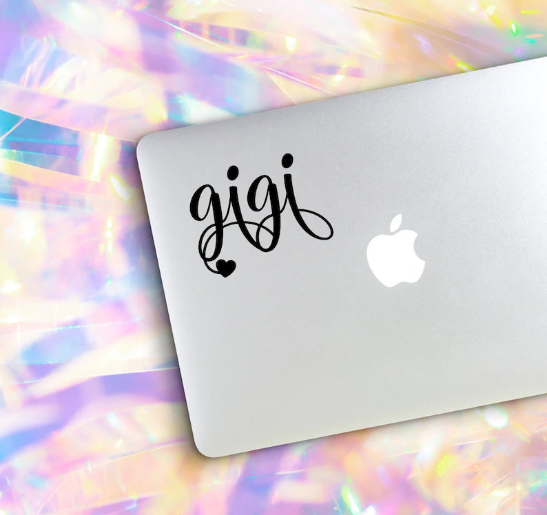 Gigi Car Laptop Vinyl Decal | Die Cut Vinyl Decal