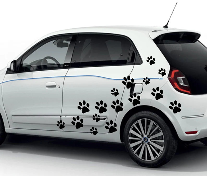 Dog Paws 24 pieces different sizes Sticker Die Cut Vinyl Decal