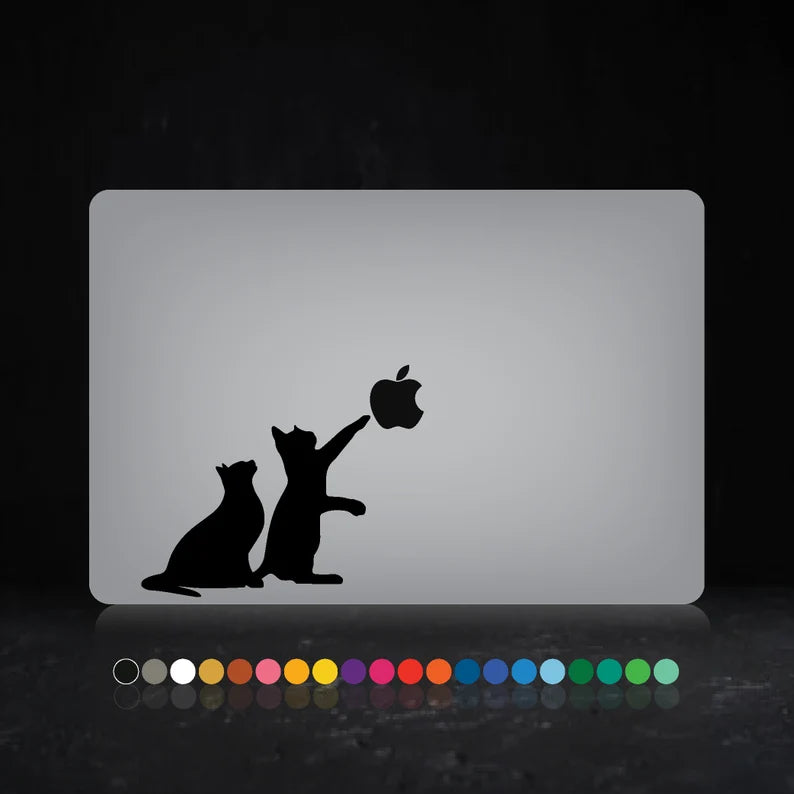 Cat Peeking - MacBook Laptop PC Decal Sticker Apple Back Sticker Car Animals Gift Die Cut Vinyl Decal