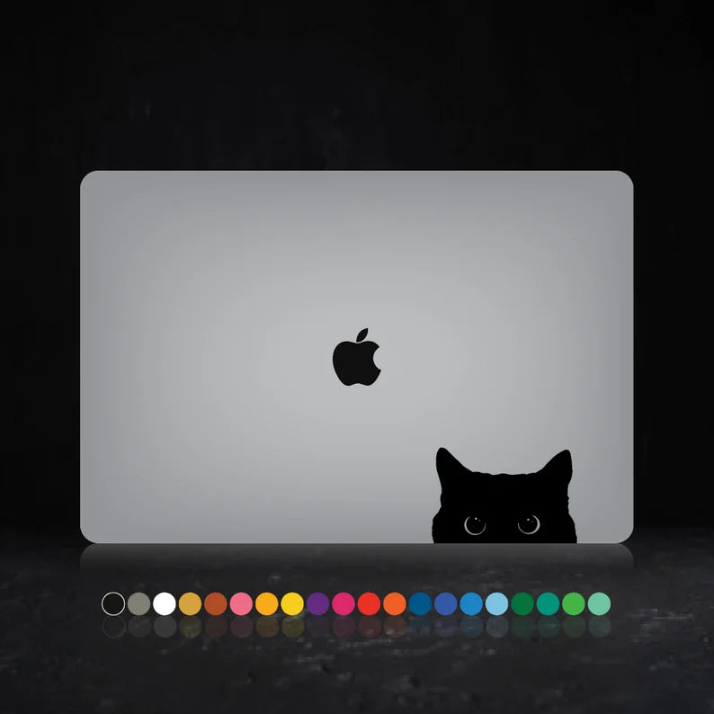 Cat Peeking - MacBook Laptop PC Decal Sticker Apple Back Sticker Car Animals Gift Die Cut Vinyl Decal