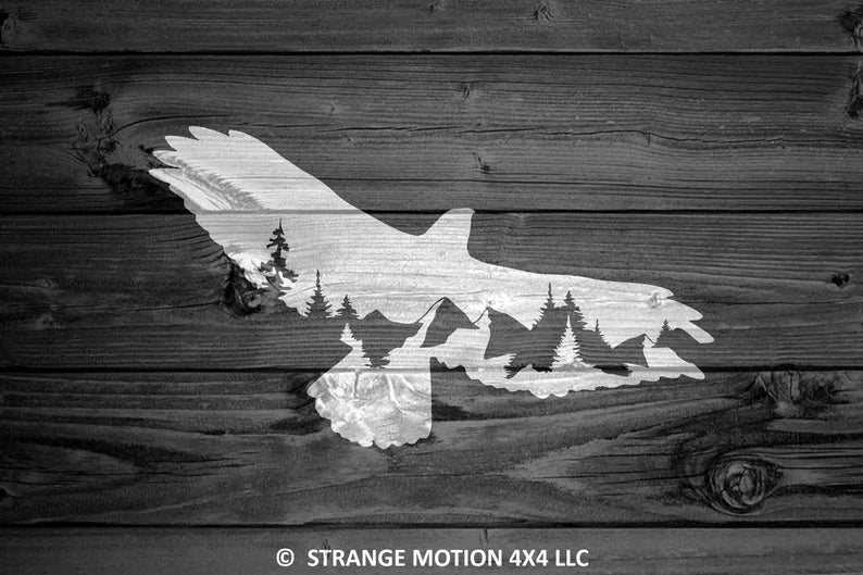 Hawk Decal, Car Decal, Mountain Decals Die Cut Vinyl Decal