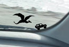 Dragon with Vehicle decal  | Die Cut Vinyl Decal