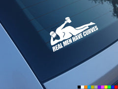 REAL MEN HAVE Curves Funny Car Decals Bumper Novelty Window Van Vinyl | Die Cut Vinyl Decal