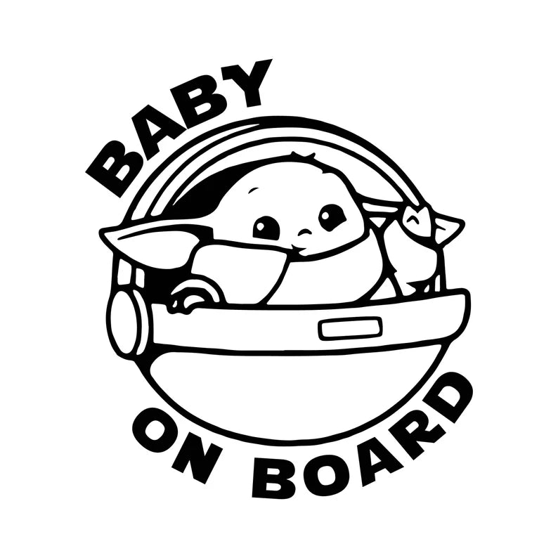 Star Wars Baby Yoda on Board Vehicle Decal Sticker Die Cut Vinyl Decal