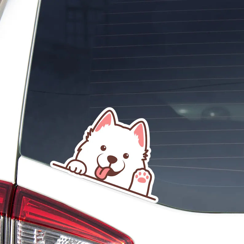 Funny Samoyed Car Decal | Die Cut Vinyl Decal