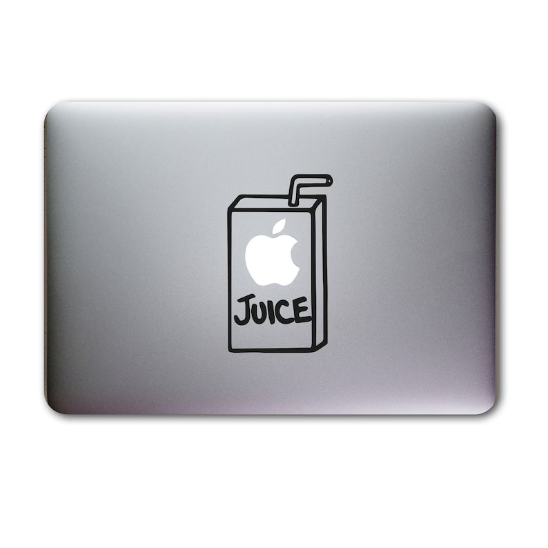 Funny Apple Juice Macbook Decal | Die Cut Vinyl Decal