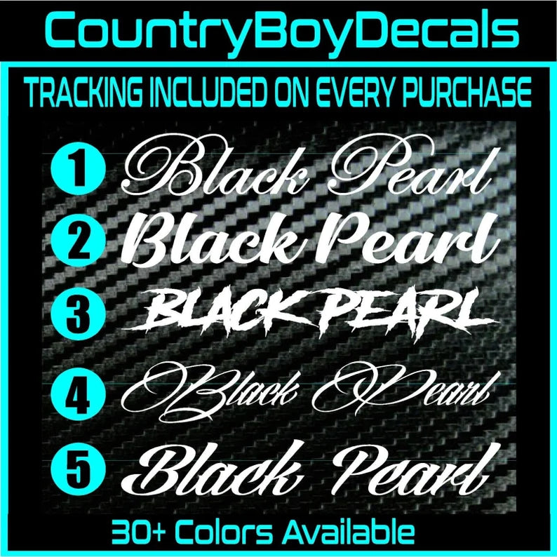 BLACK PEARL Vinyl Decal - Die Cut Vinyl Decal