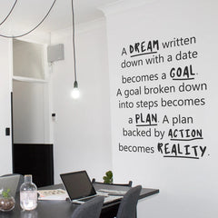 A Dream Written Motivational and Inspirational Office Wall Decal Die Cut Vinyl Decal