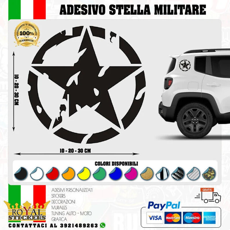 off-road military star sticker US ARMY off-road 4x4 camouflage door Die Cut Vinyl Decal