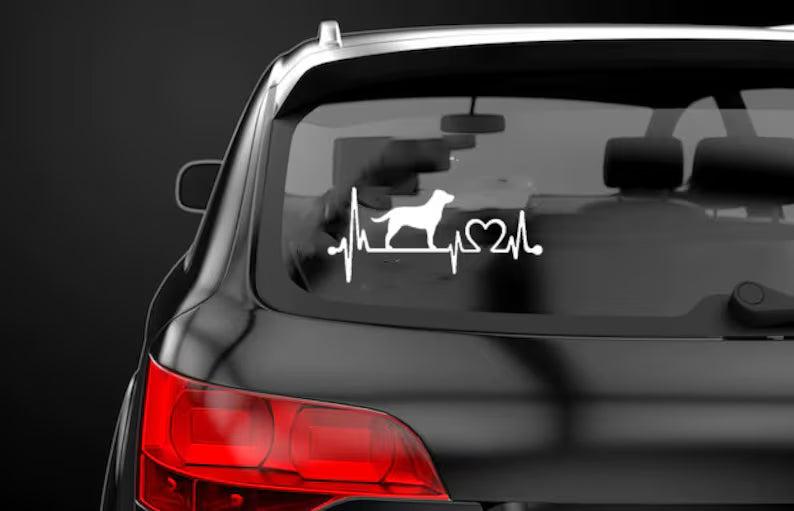 Labrador Heartbeat Decal | Die Cut Vinyl Decal