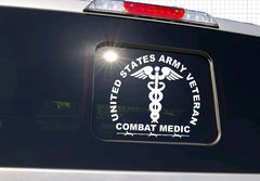 TRUCK DECAL USA United States Army Combat Medic Veteran - Truck Slide Window - Car Suv Vehicle - Military Soldier Armed Forces Decal | Die Cut Vinyl Decal