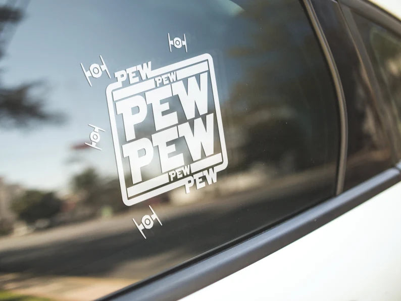Star Wars Pew Pew Decal | Die Cut Vinyl Decal
