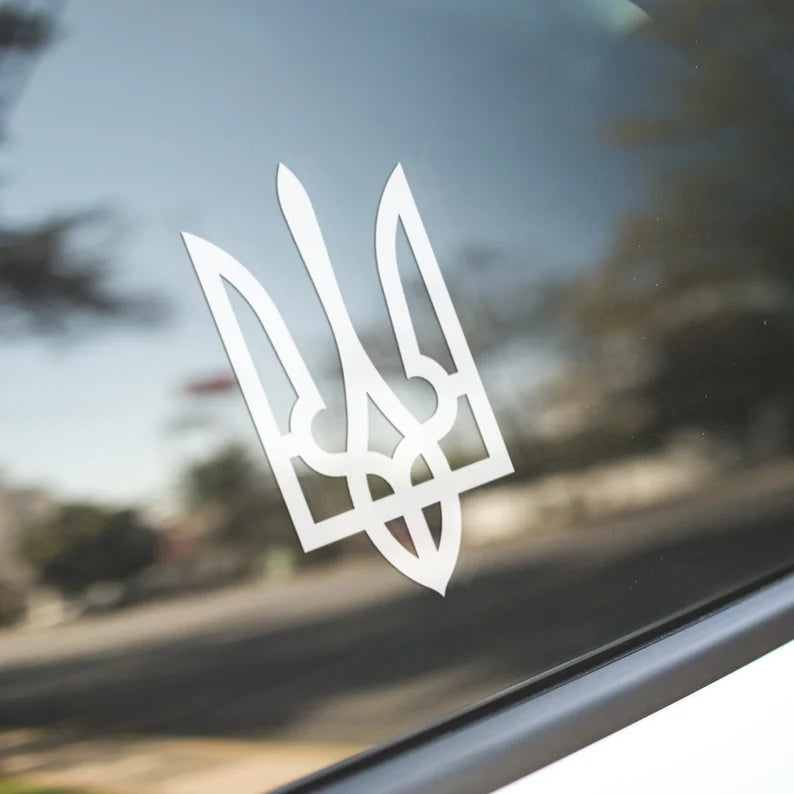 Ukrainian Tryzub Decal Bumper - Die Cut Vinyl Decal