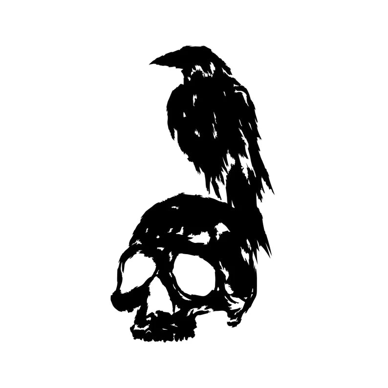 Skull and Raven Vinyl Decal Die Cut Vinyl Decal