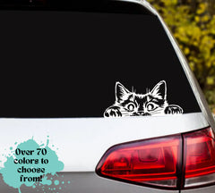 Peek-a-Boo Cat Decal | Die Cut Vinyl Decal