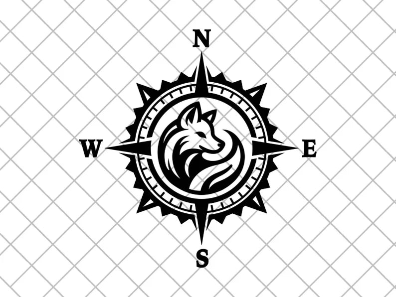 Fox Compass Vinyl Decal Die Cut Vinyl Decal