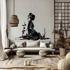 Geisha Silhouette Wall Decal | Die Cut Vinyl Decal