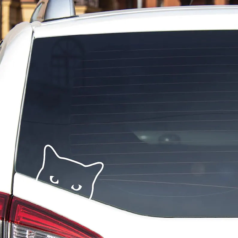 Peeking Cat Decal Vinyl | Die Cut Vinyl Decal