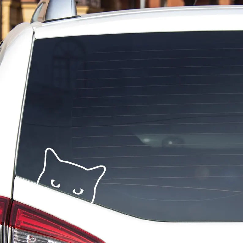 Peeking Cat Decal Vinyl | Die Cut Vinyl Decal