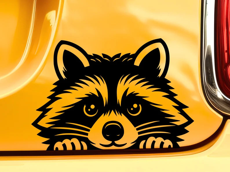 Raccoon Decal Peeking Car Decals for Tumbler Raccoon Laptop Decal Die Cut Vinyl Decal