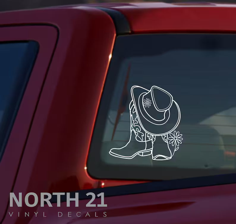 Cowgirl Boots Decal | Die Cut Vinyl Decal
