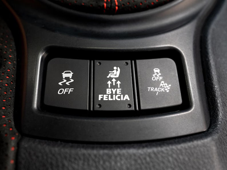 BYE FELICIA blank button, Premium Vinyl, includes 2 blank button (Medium size) decal | Die Cut Vinyl Decal