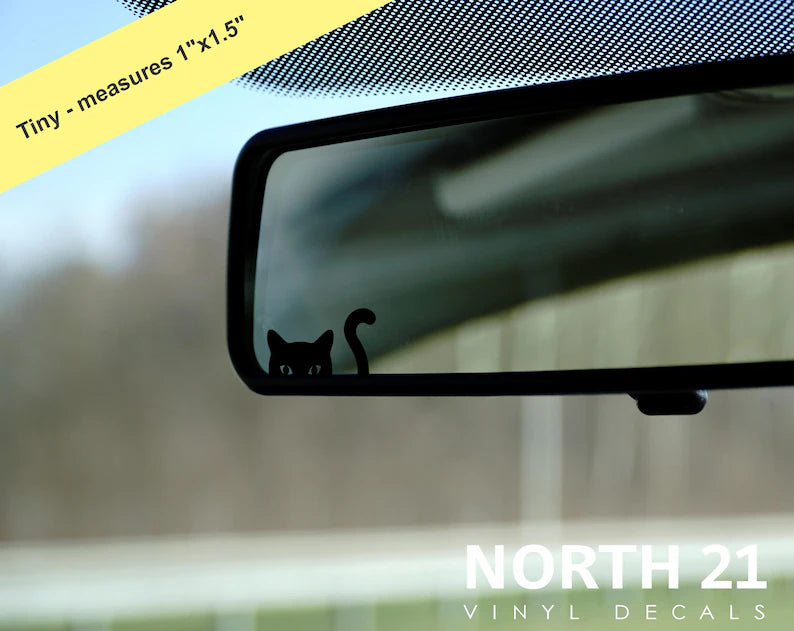 Cat Easter Egg Decal - Peeking Cat decal - Cute cat decal - Cute Car Decal - Tiny Car decal -Die Cut Vinyl Decal