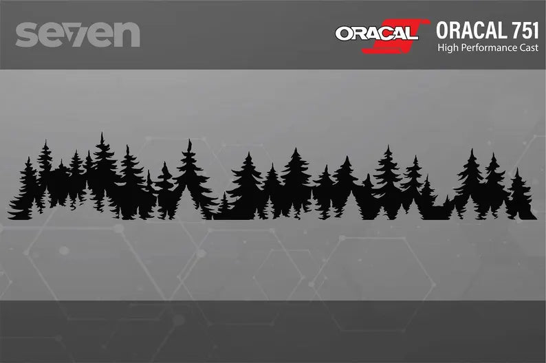 Forest Banner Vinyl Decal, Trees, Mountain Decal, Mountain Sticker, Nature Decal Die Cut Vinyl Decal