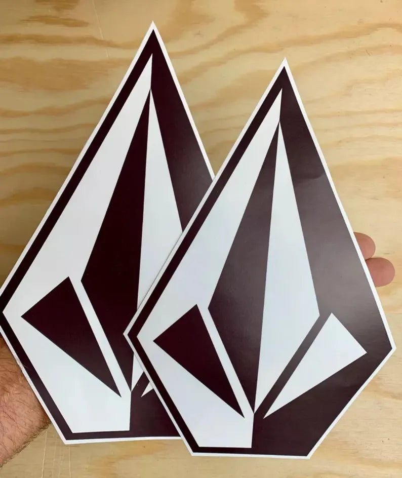 Volcom Stone 2 Stickers Set XL Skate Surf Snowboard Decal | Die Cut Vinyl Decal