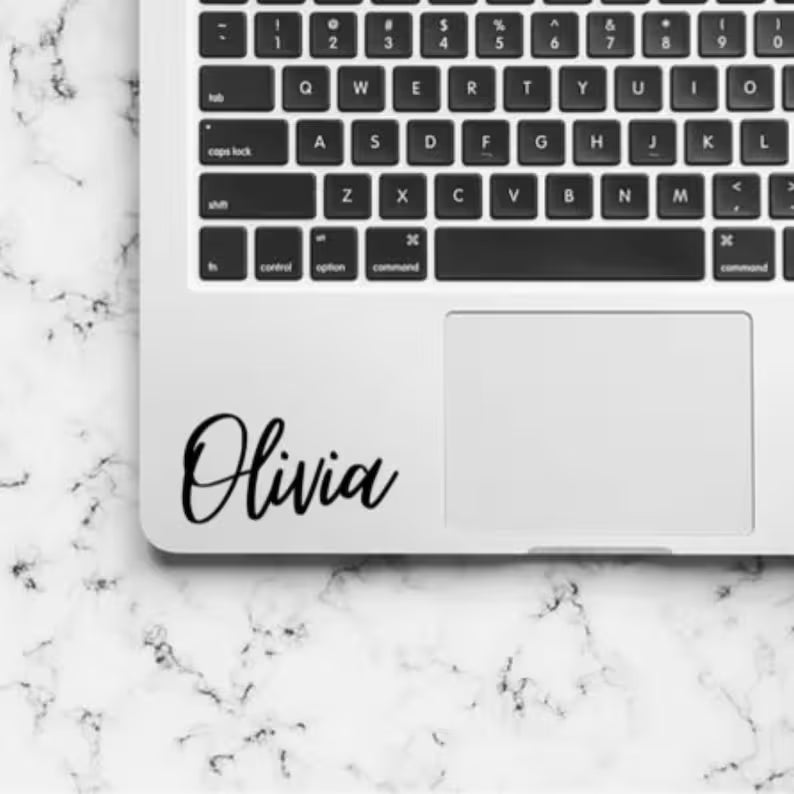 Laptop Name Decal Die Cut Vinyl Decal