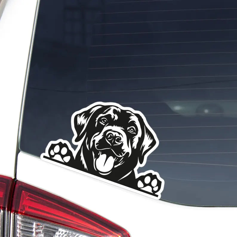 Black Labrador Car Decal - Die Cut Vinyl Decal