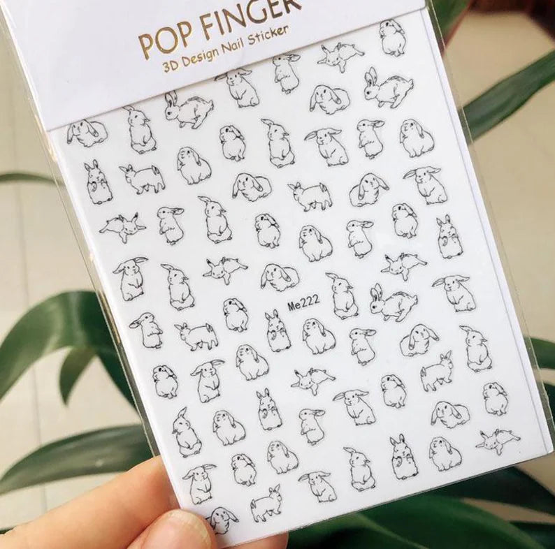 Bunny Easter Nail Art - Die Cut Vinyl Decal