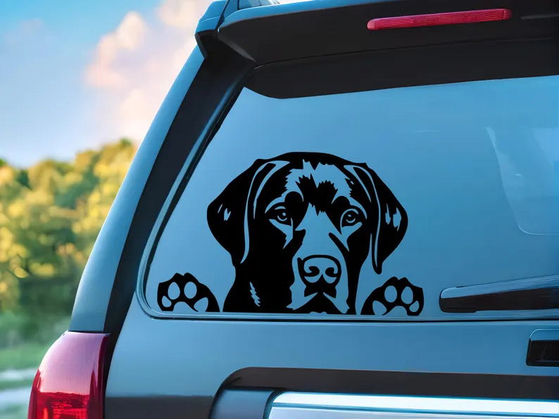Peeking Dog Decal | Die Cut Vinyl Decal
