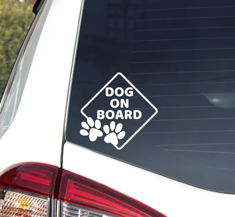 Dog On Board Vinyl Decal | Die Cut Vinyl Decal