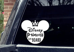 Disney Princess on Board Car Decal | Die Cut Vinyl Decal