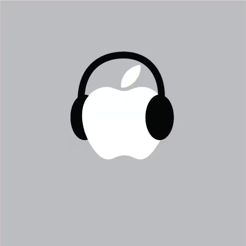 Apple Headphones Decal | Die Cut Vinyl Decal