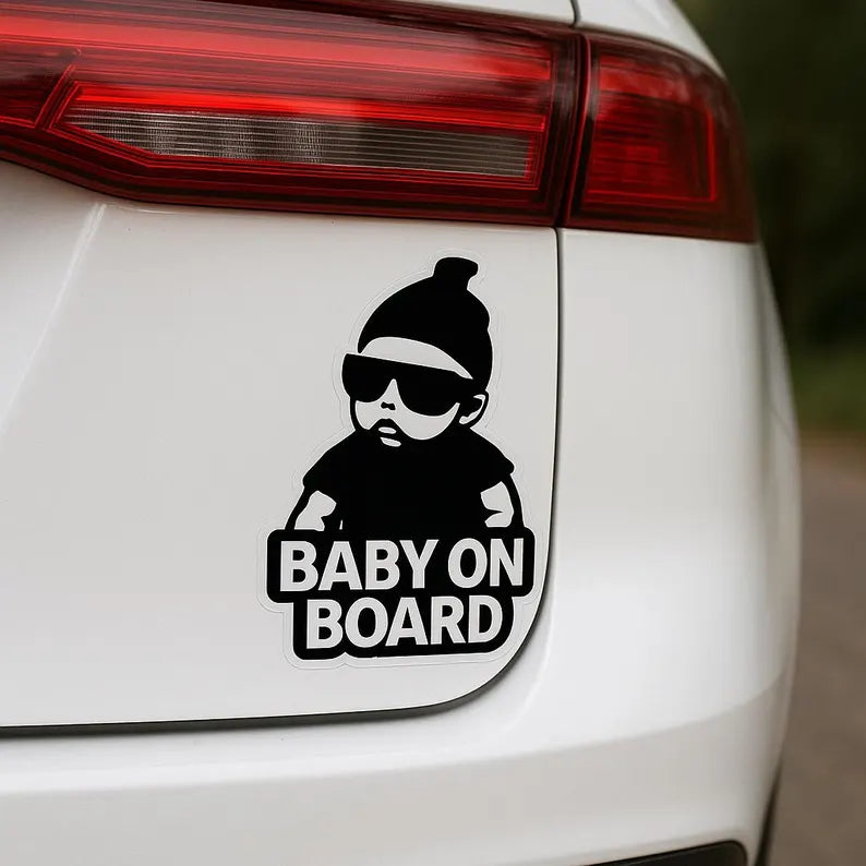 Cool Baby On Board Transparent Outdoor Stickers Die Cut Vinyl Decal