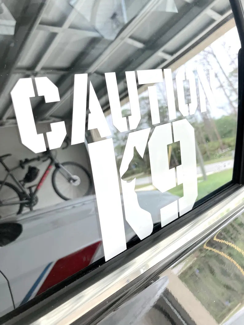 Caution K9 vinyl decal | Die Cut Vinyl Decal