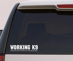 WORKING K9 Decal – Temperature Controlled and Monitored Die Cut Vinyl Decal
