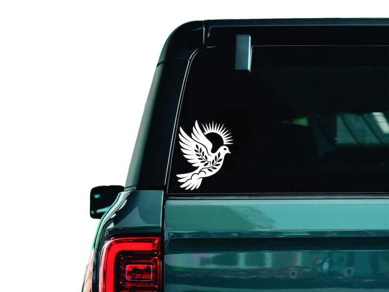 Floral Dove Decal | Die Cut Vinyl Decal