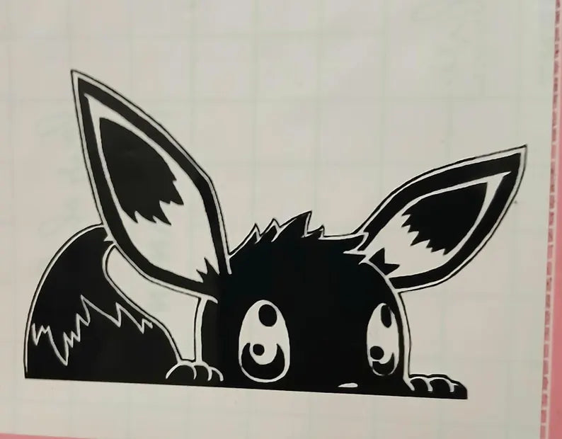 Peeking Eevee PKMN Vinyl Decal - Die Cut Vinyl Decal