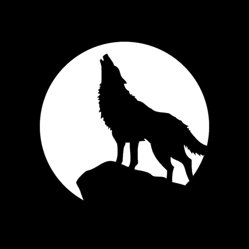 Howling Wolf vinyl decal | Die Cut Vinyl Decal