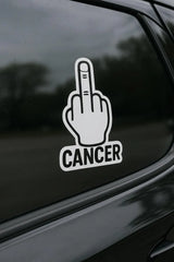 Middle Finger “Cancer”  Decal | Die Cut Vinyl Decal