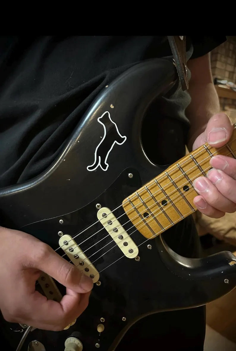 Black Cat Red Cat Guitar Decal Sticker Black Strat Decal | Die Cut Vinyl Decal