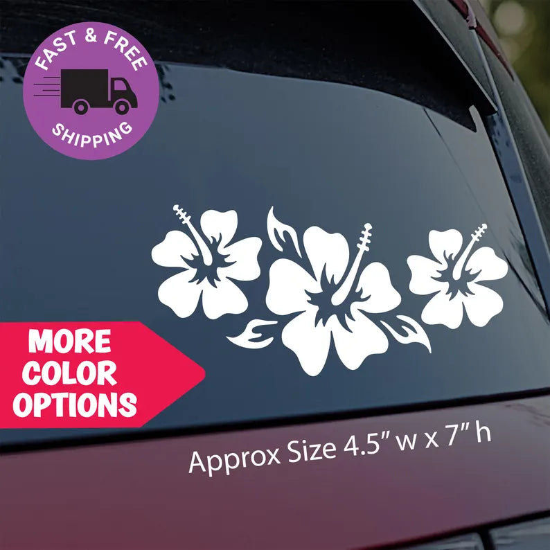 Hibiscus Flower Car Decal | Die Cut Vinyl Decal