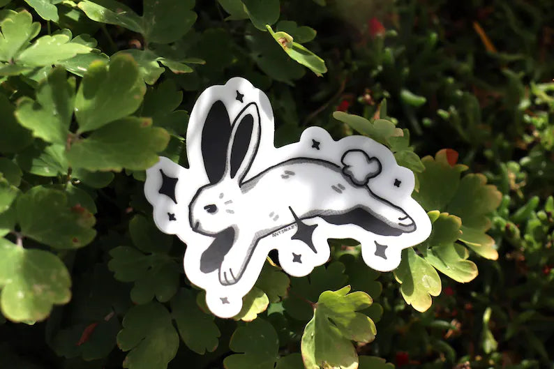 bunny & stars halftone matte Die Cut Vinyl Decal