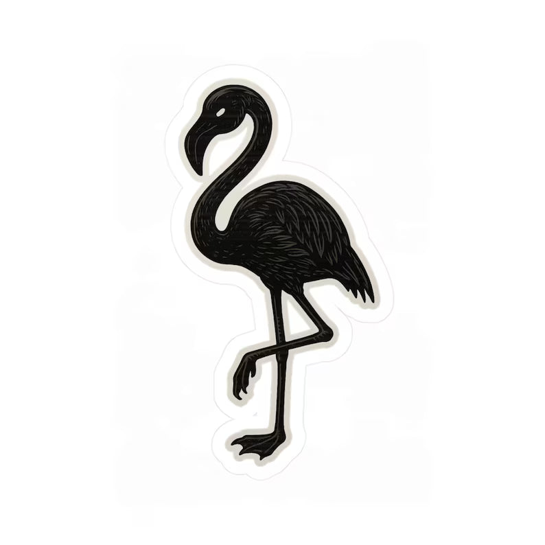 Black Flamingo Vinyl Decal | Die Cut Vinyl Decal